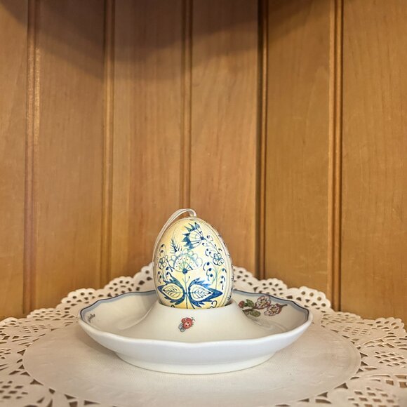 Hutschenreuther German Porcelain Egg Cup Saucer Combo Dish Garden of Eden - Picture 3 of 4